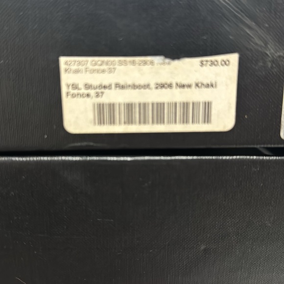 Saint Laurent khaki studded rain boots fonce-37 New never worn - Picture 4 of 6